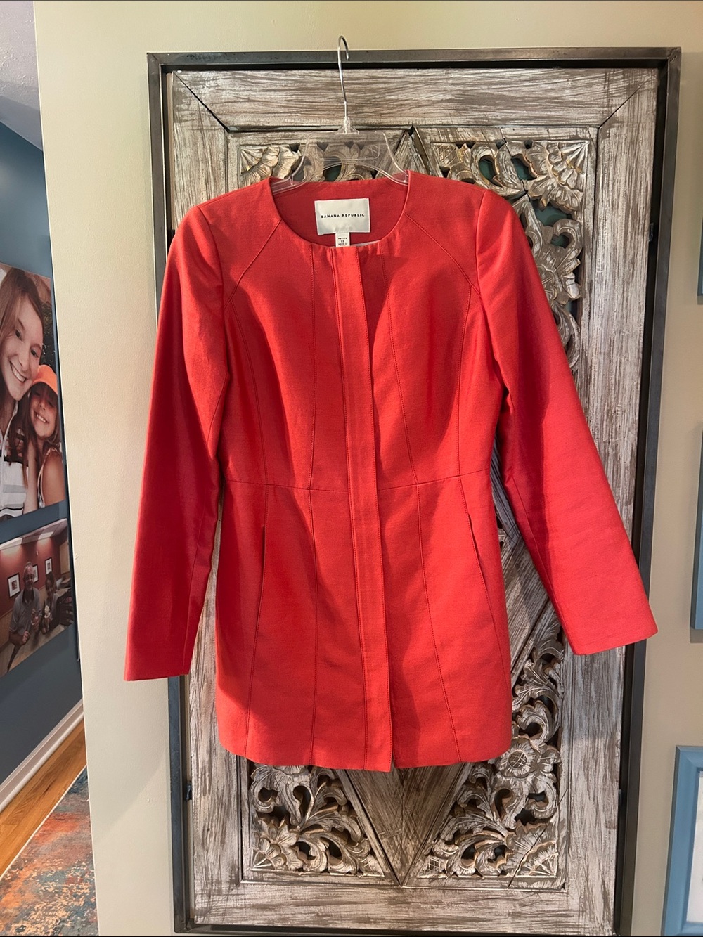 Banana Republic Red Fitted Blazer Jacket